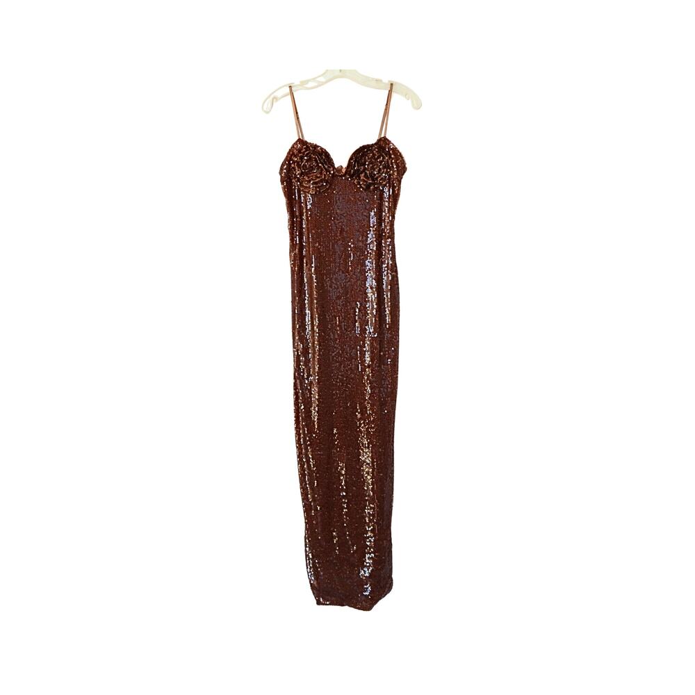 Lorelei Sequin Maxi Dress - Brown - M